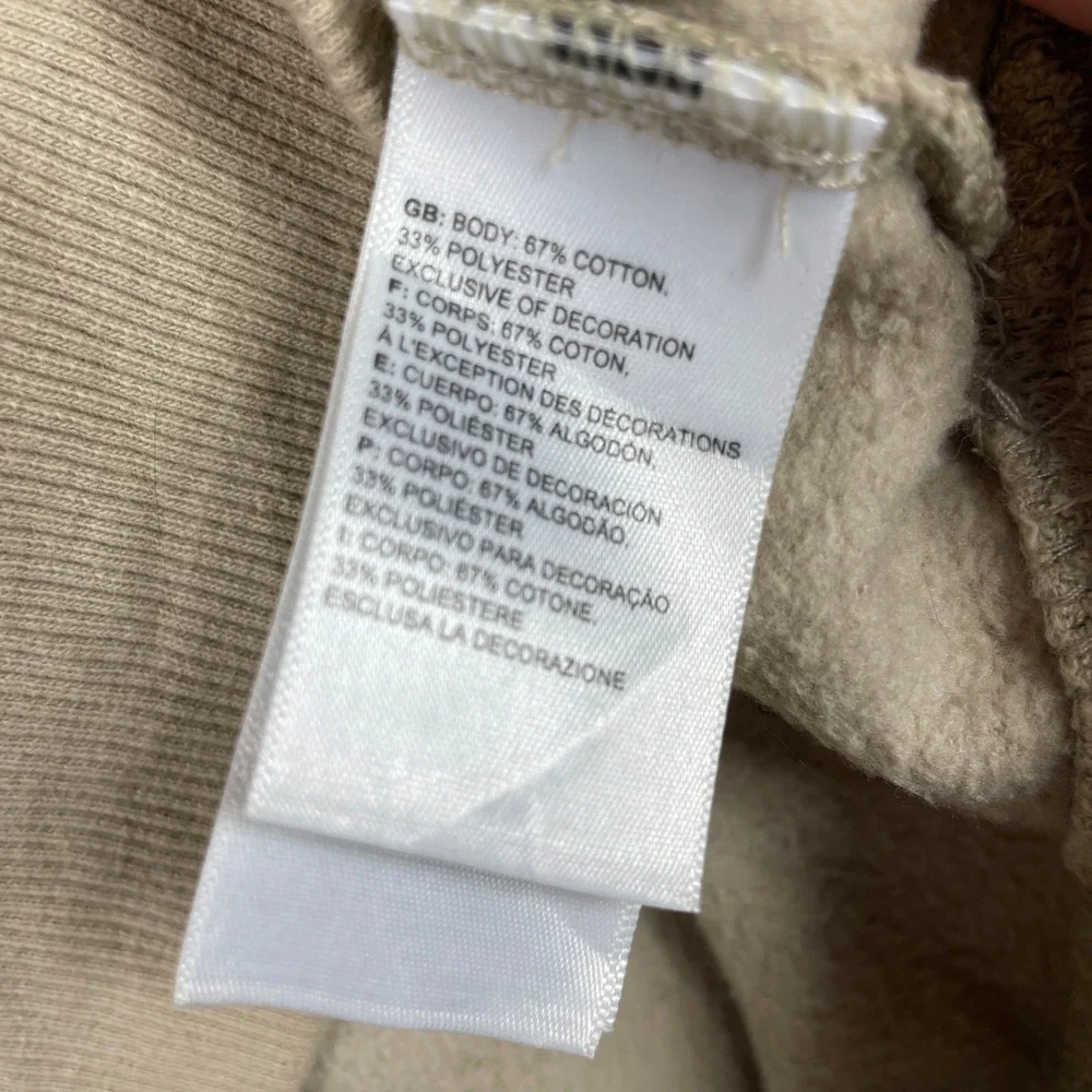 The North Face Hoodie Mens XL Tan Box Print Never Stop Exploring A4761 Pullover